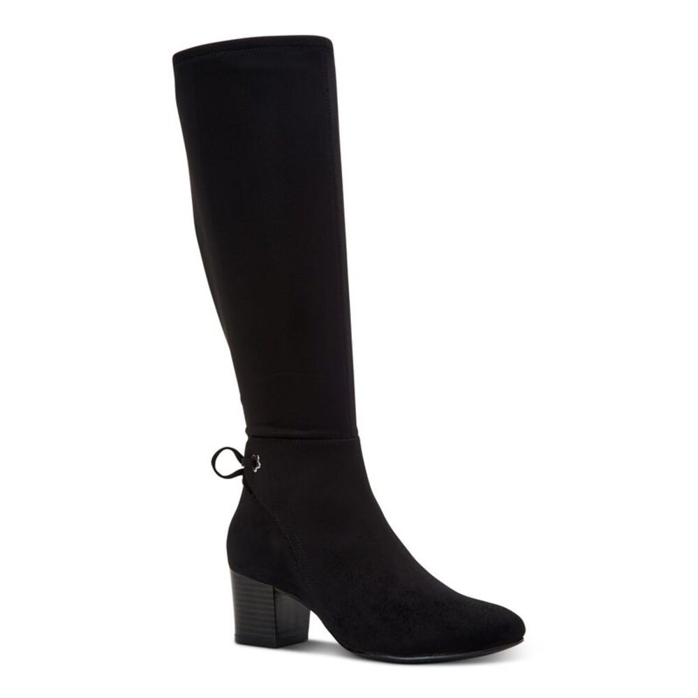 CHARTER CLUB Womens Black Flower Grommets Jaccque Almond Block Heel Boots 6 M
